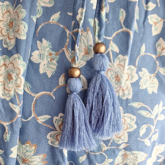 Angie Blue Wide-Leg Pants with Paisley Design - Picture 3 of 4